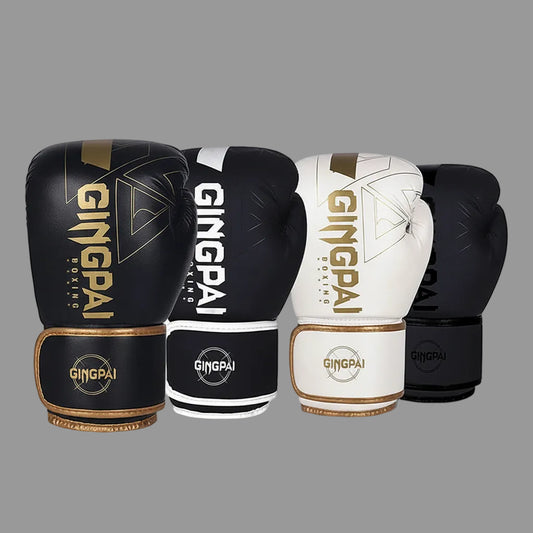 GINGPAI Boxing Gloves – PU Leather Training Gloves for Muay Thai, MMA & Kickboxing
