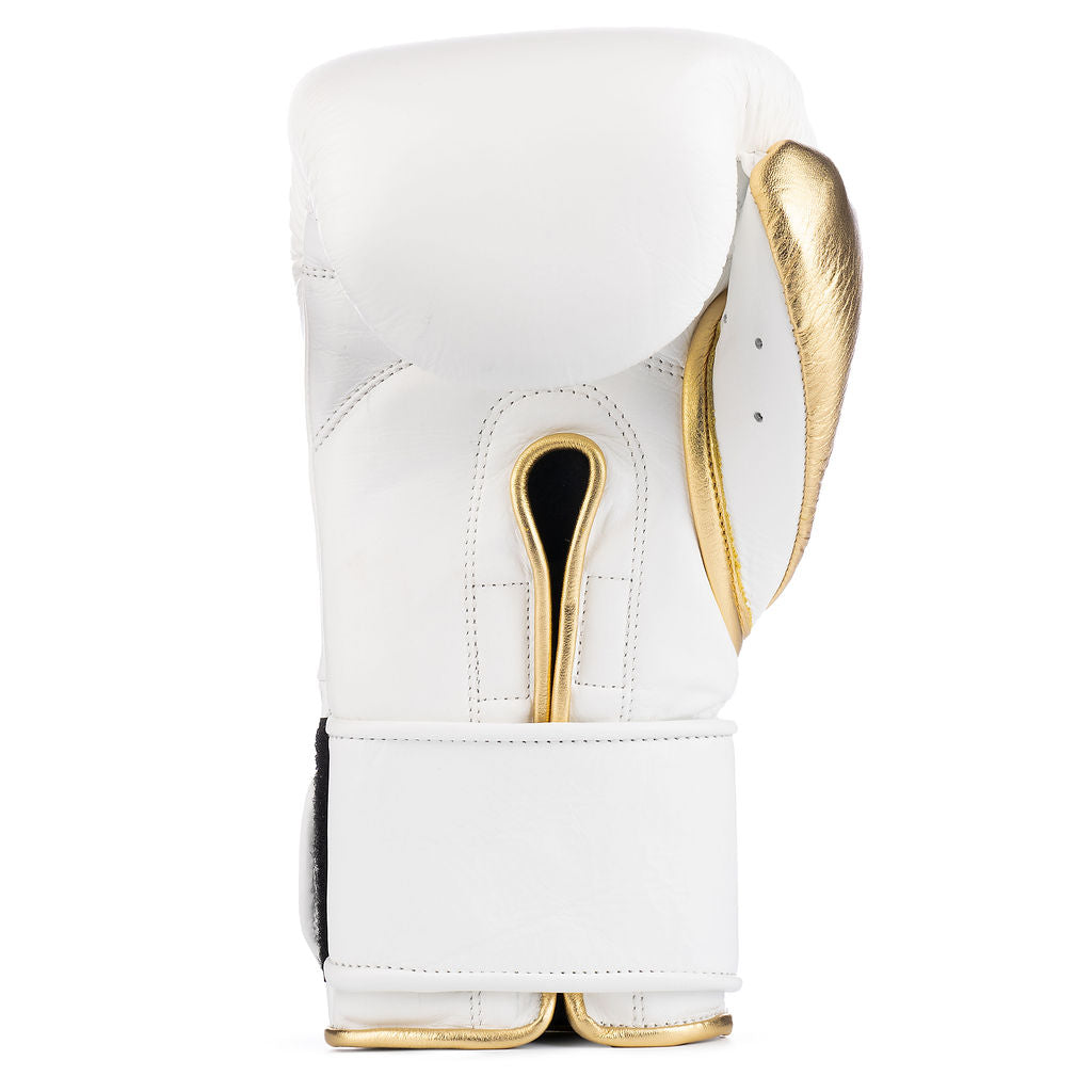 Elite Pro 2.0 Velcro Boxing Gloves - White Gold