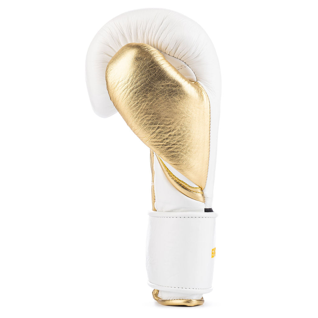 Elite Pro 2.0 Velcro Boxing Gloves - White Gold