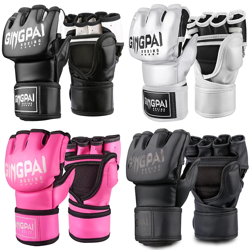 GINGPAI MMA Gloves – Fingerless Sparring Gloves for Boxing, Muay Thai & Kickboxing