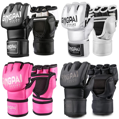 GINGPAI MMA Gloves – Fingerless Sparring Gloves for Boxing, Muay Thai & Kickboxing