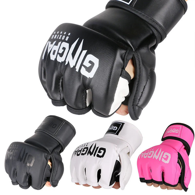 GINGPAI MMA Gloves – Fingerless Sparring Gloves for Boxing, Muay Thai & Kickboxing