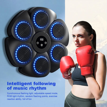 Smart Music Boxing Machine – Wall-Mounted Reaction Trainer with RGB Lights & Bluetooth