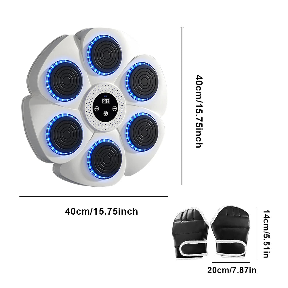 Smart Music Boxing Machine – Wall-Mounted Reaction Trainer with RGB Lights & Bluetooth