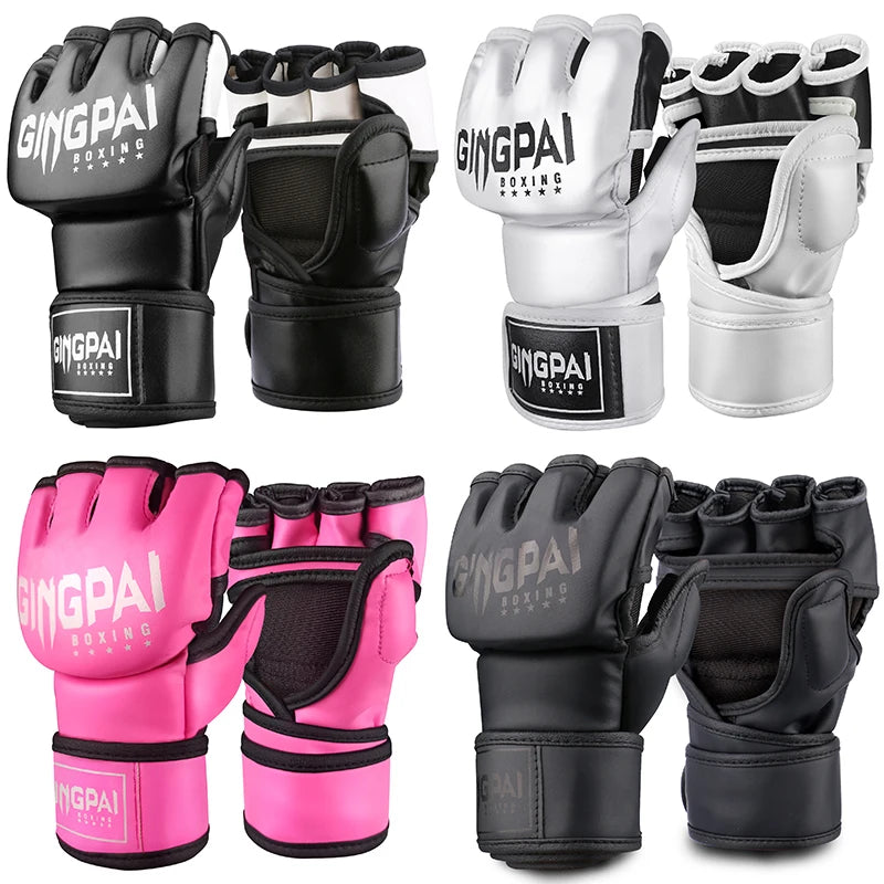 GINGPAI MMA Gloves – Fingerless Sparring Gloves for Boxing, Muay Thai & Kickboxing