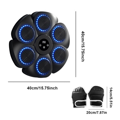 Smart Music Boxing Machine – Wall-Mounted Reaction Trainer with RGB Lights & Bluetooth