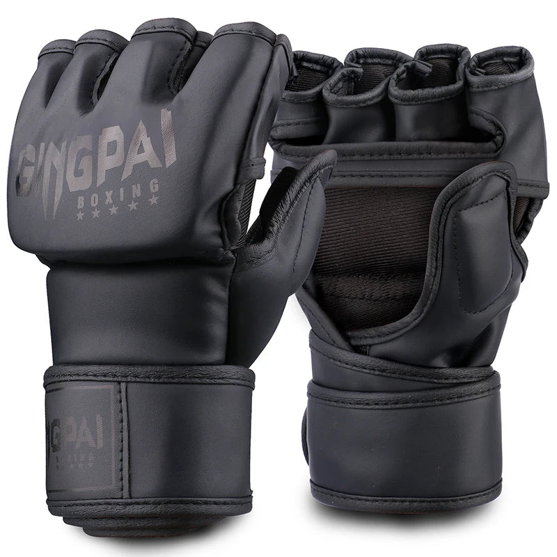 GINGPAI MMA Gloves – Fingerless Sparring Gloves for Boxing, Muay Thai & Kickboxing
