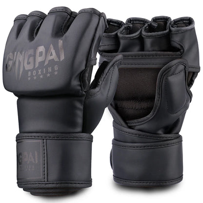 GINGPAI MMA Gloves – Fingerless Sparring Gloves for Boxing, Muay Thai & Kickboxing