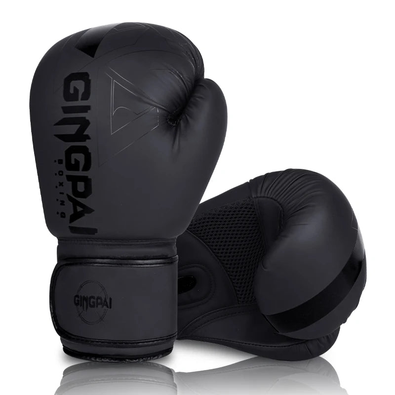 GINGPAI Boxing Gloves – PU Leather Training Gloves for Muay Thai, MMA & Kickboxing