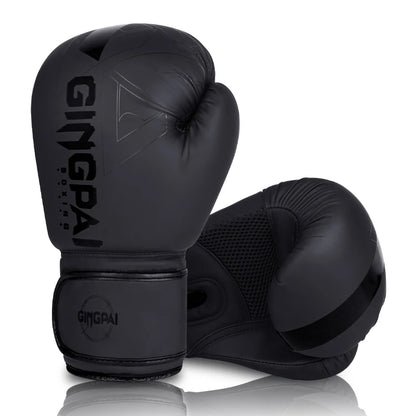 GINGPAI Boxing Gloves – PU Leather Training Gloves for Muay Thai, MMA & Kickboxing