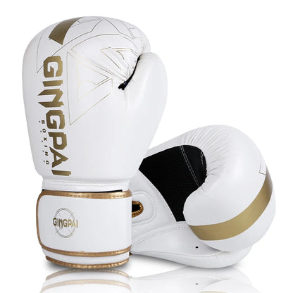 GINGPAI Boxing Gloves – PU Leather Training Gloves for Muay Thai, MMA & Kickboxing