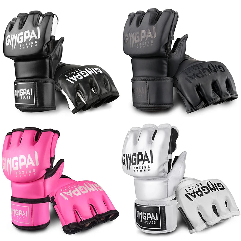GINGPAI MMA Gloves – Fingerless Sparring Gloves for Boxing, Muay Thai & Kickboxing
