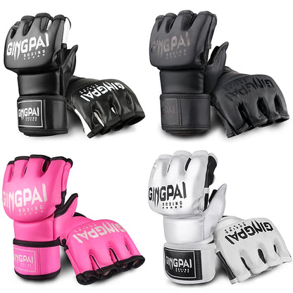 GINGPAI MMA Gloves – Fingerless Sparring Gloves for Boxing, Muay Thai & Kickboxing
