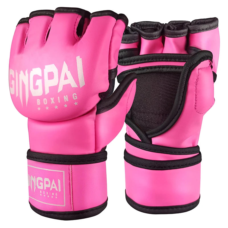 GINGPAI MMA Gloves – Fingerless Sparring Gloves for Boxing, Muay Thai & Kickboxing