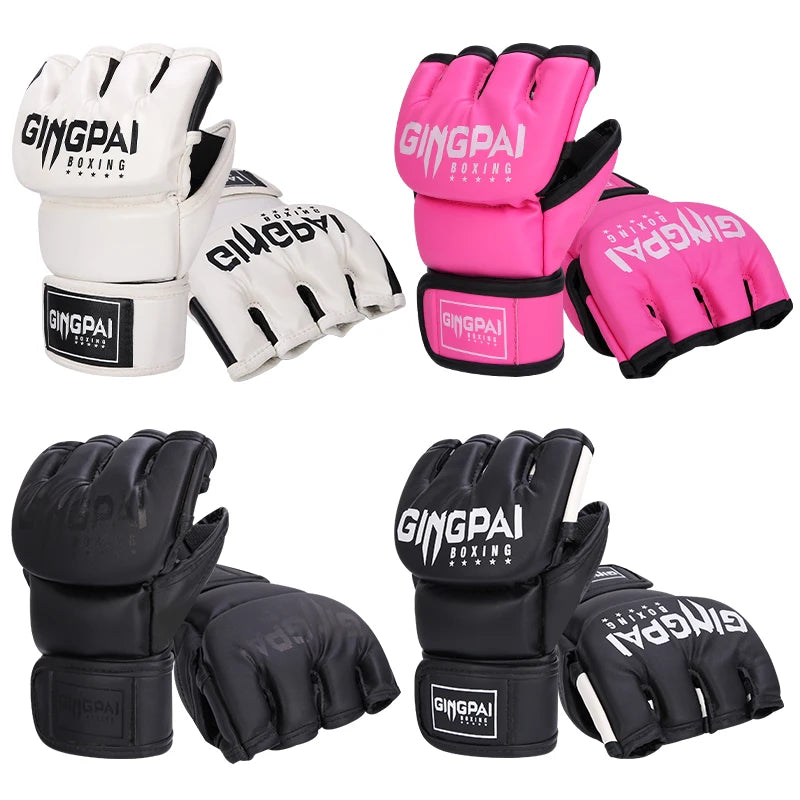 GINGPAI MMA Gloves – Fingerless Sparring Gloves for Boxing, Muay Thai & Kickboxing
