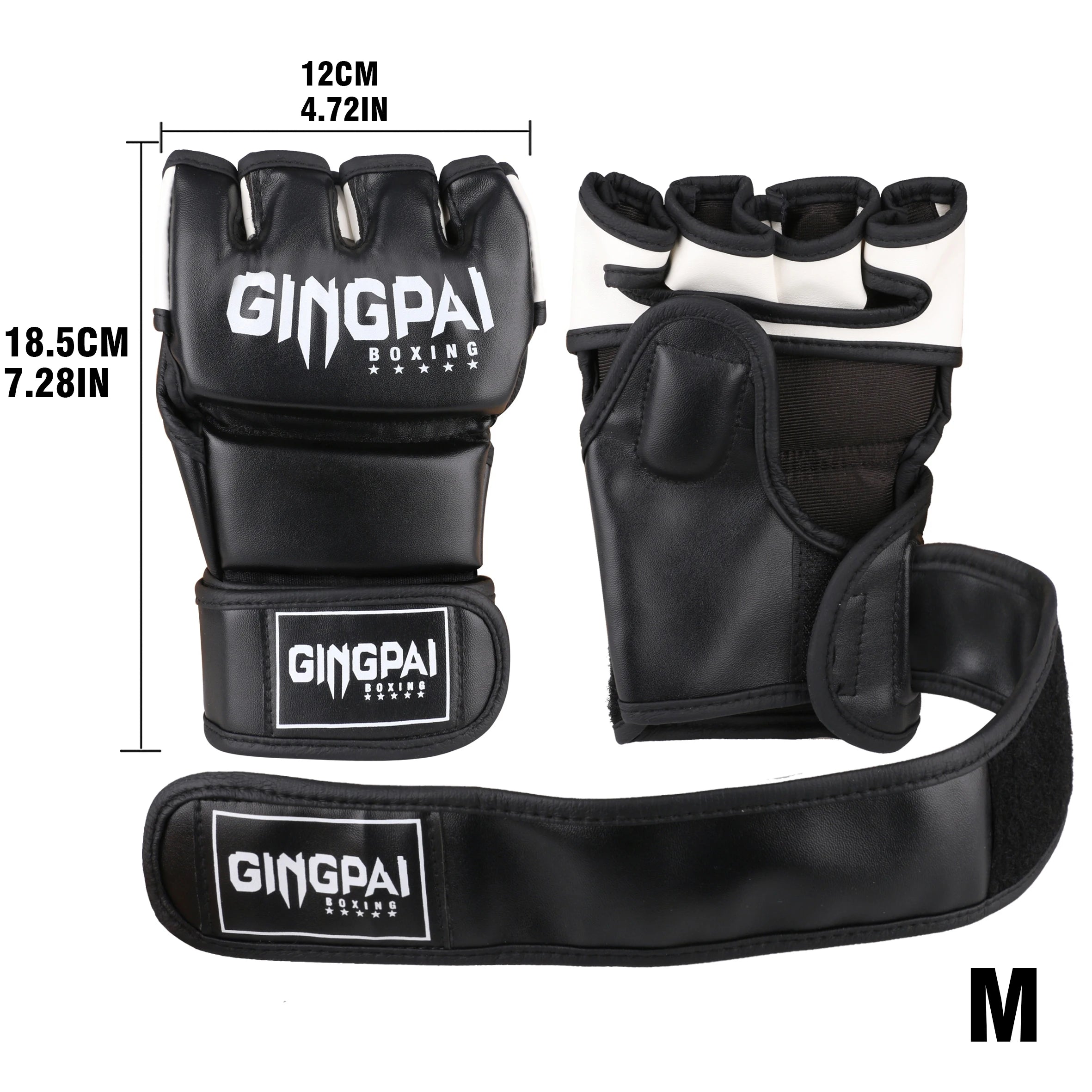 GINGPAI MMA Gloves – Fingerless Sparring Gloves for Boxing, Muay Thai & Kickboxing