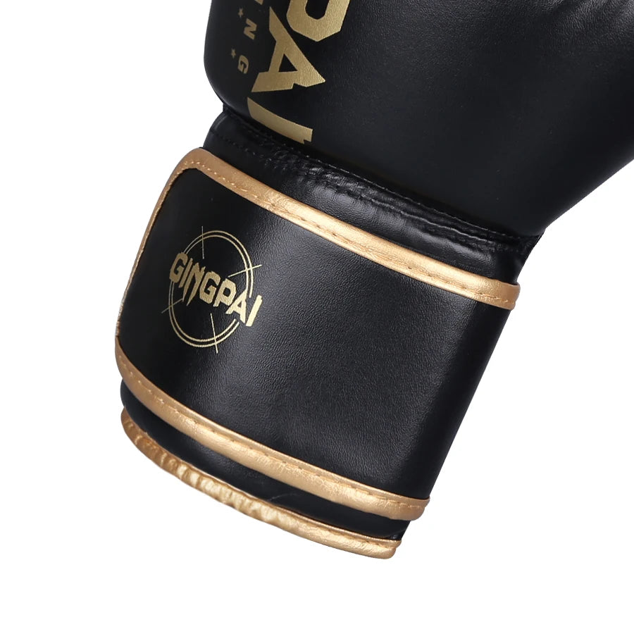 GINGPAI Boxing Gloves – PU Leather Training Gloves for Muay Thai, MMA & Kickboxing