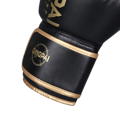 GINGPAI Boxing Gloves – PU Leather Training Gloves for Muay Thai, MMA & Kickboxing