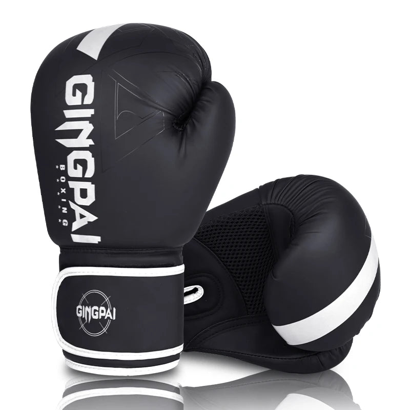 GINGPAI Boxing Gloves – PU Leather Training Gloves for Muay Thai, MMA & Kickboxing