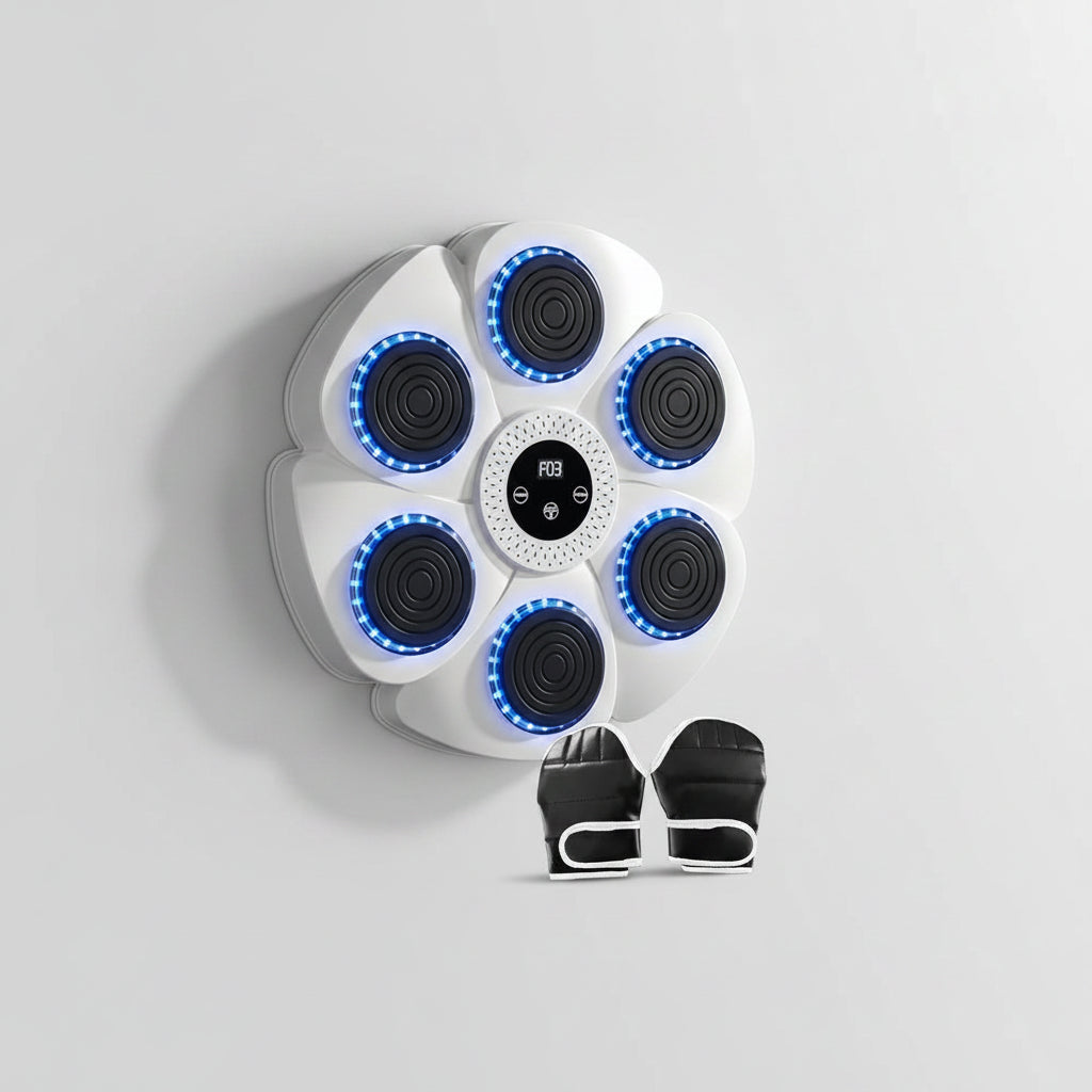 Smart Music Boxing Machine – Wall-Mounted Reaction Trainer with RGB Lights & Bluetooth