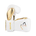 Elite Pro 2.0 Velcro Boxing Gloves - White Gold